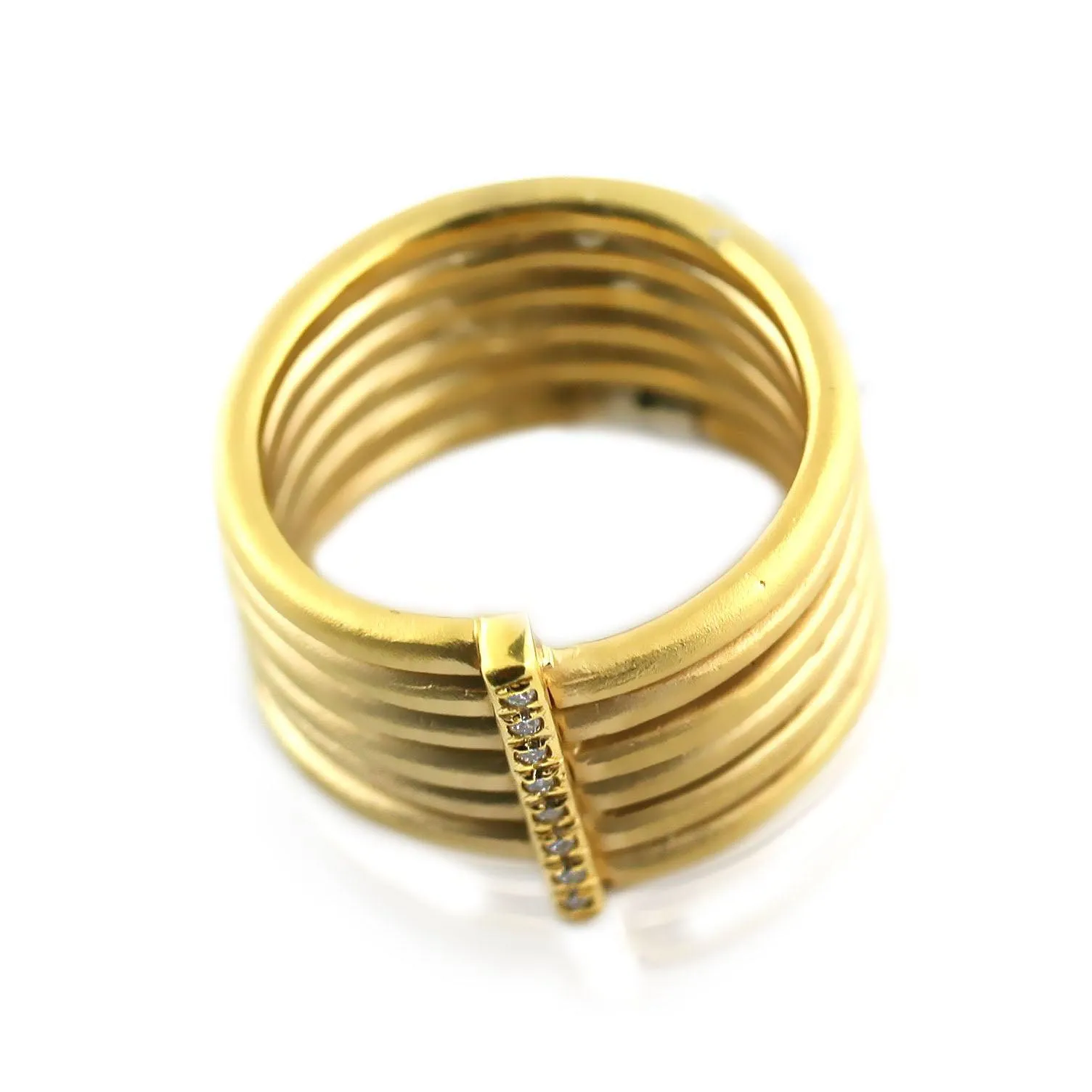 Multiple Row Diamond Ring 14K Gold