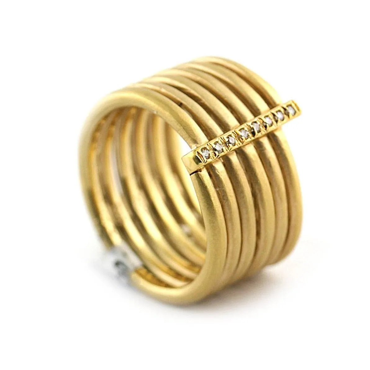 Multiple Row Diamond Ring 14K Gold