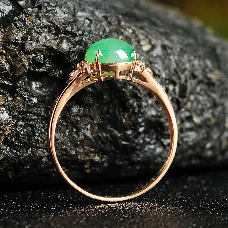 Natural Jade Ring Jadeite Gold Ring RG75