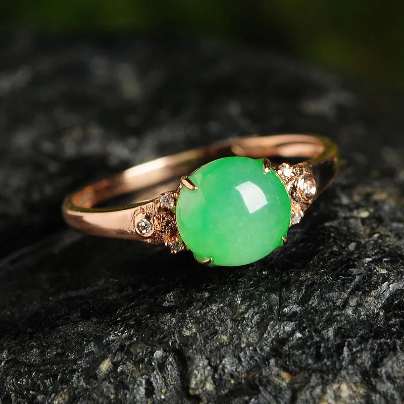 Natural Jade Ring Jadeite Gold Ring RG75