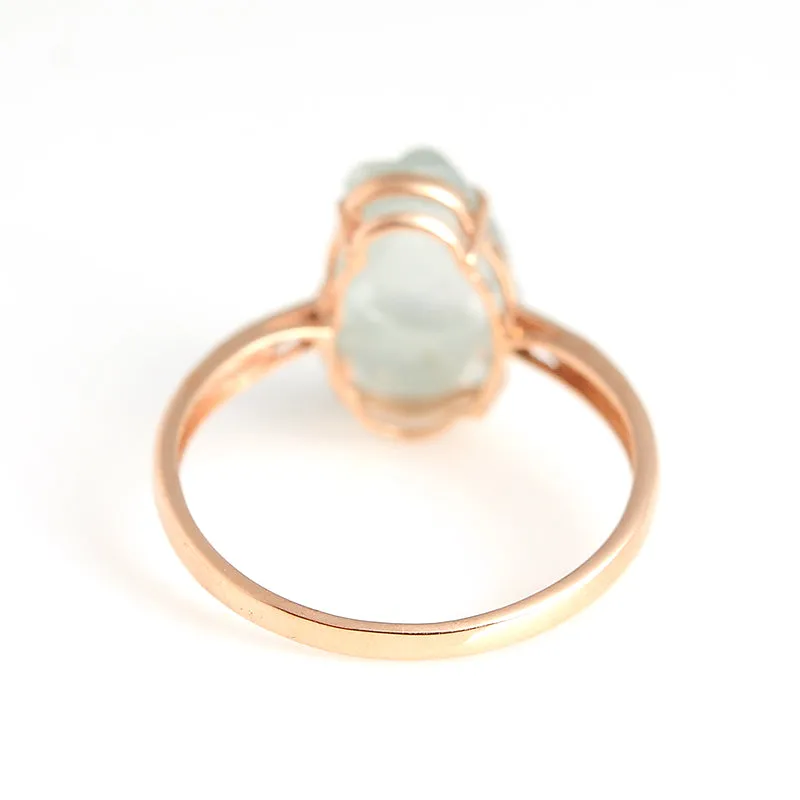 Natural Jade Ring Jadeite Gold Toad Ring RG78