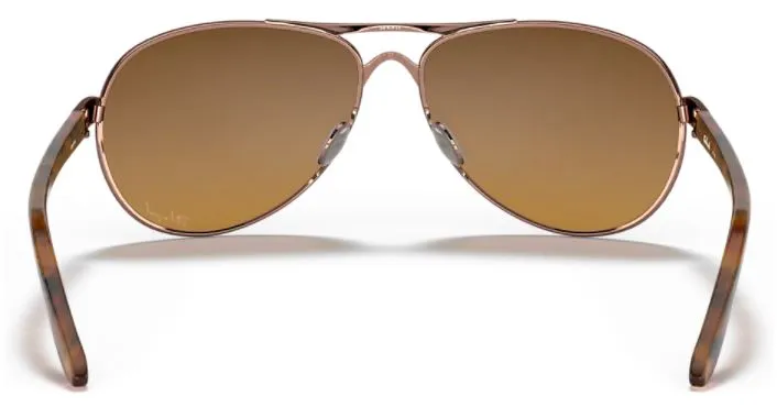 Oakley Womens Feedback Aviator Rose Gold Frame - Brown Gradient Lens - Polarized Sunglasses