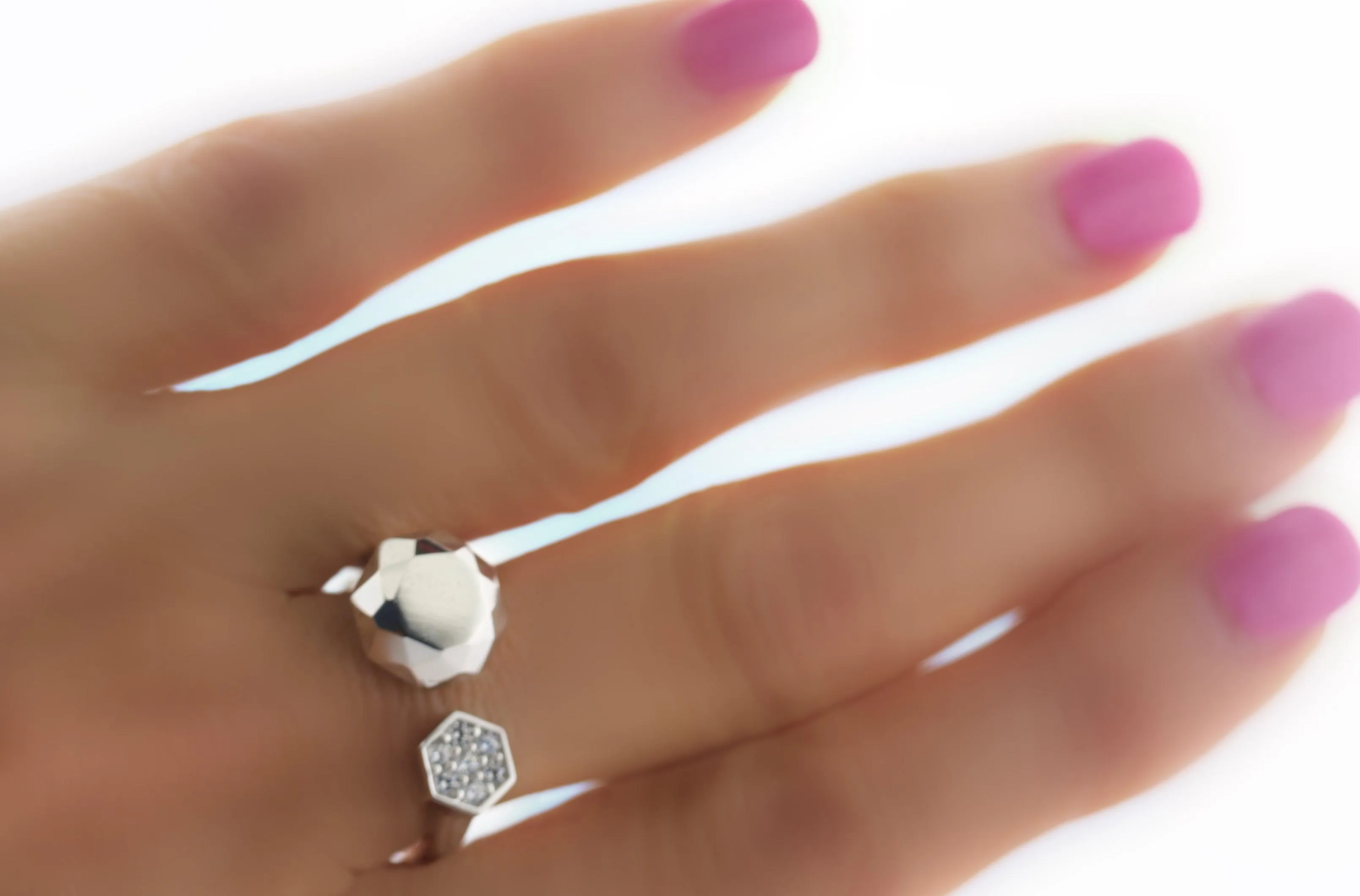 Open Ring Sterling Silver CZ