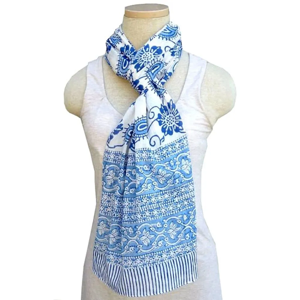 Paisley Floral Lightweight Cotton Scarf