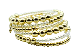 Pelotas Gold and Pearls Bead Bracelet