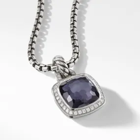 Pendant with Black Orchid and Diamonds
