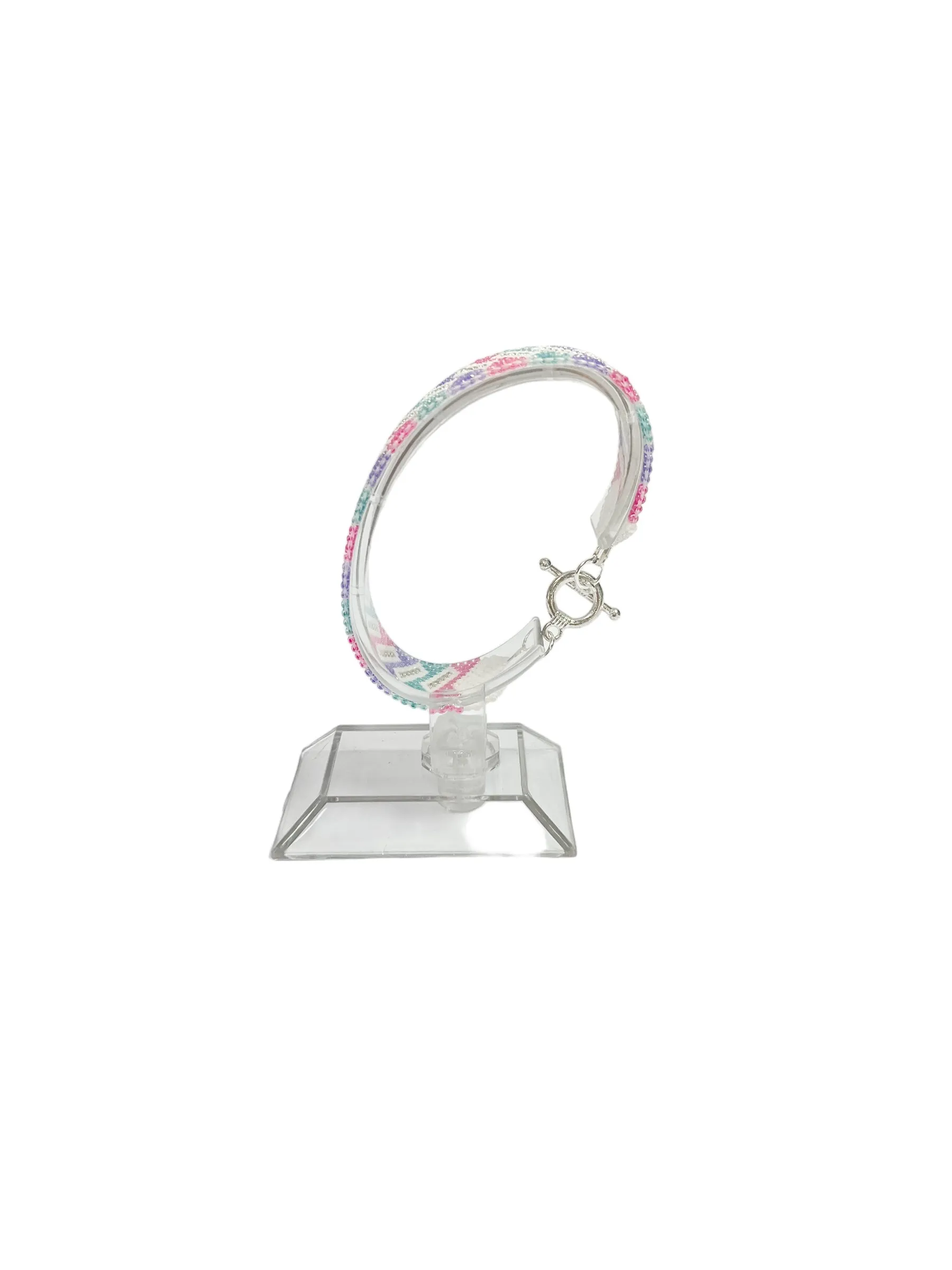 Purple Pink and Teal Beaded Bracelet