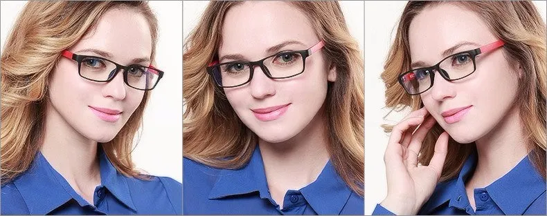 Reven Jate Unisex Full Rim Square Tr 90 Titanium Eyeglasses 1302
