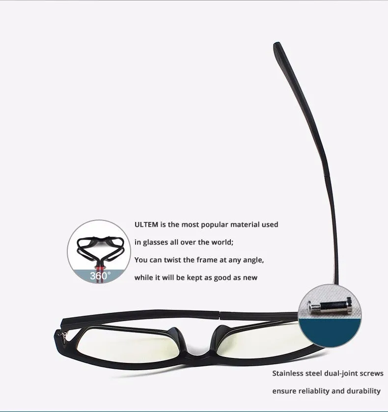 Reven Jate Unisex Full Rim Square Tr 90 Titanium Eyeglasses 1302