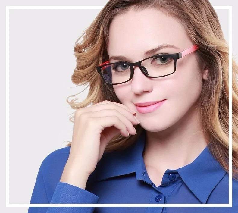 Reven Jate Unisex Full Rim Square Tr 90 Titanium Eyeglasses 1302