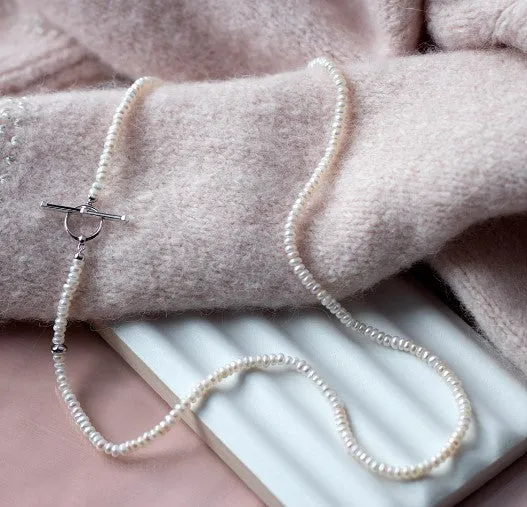 Revival Astoria Pearl Strand T-bar Necklace