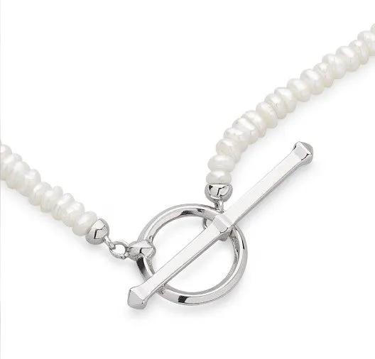 Revival Astoria Pearl Strand T-bar Necklace