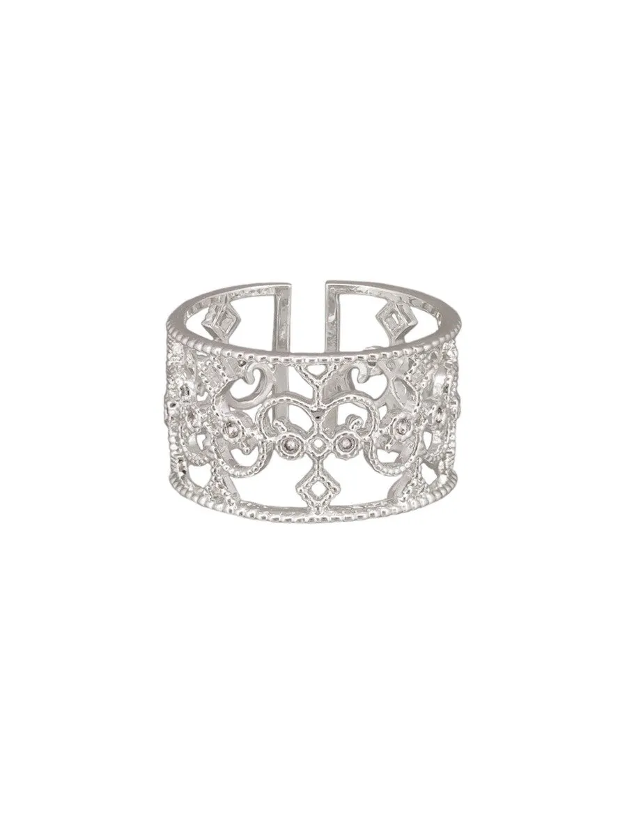 Ring - Scripted Cuff Silver