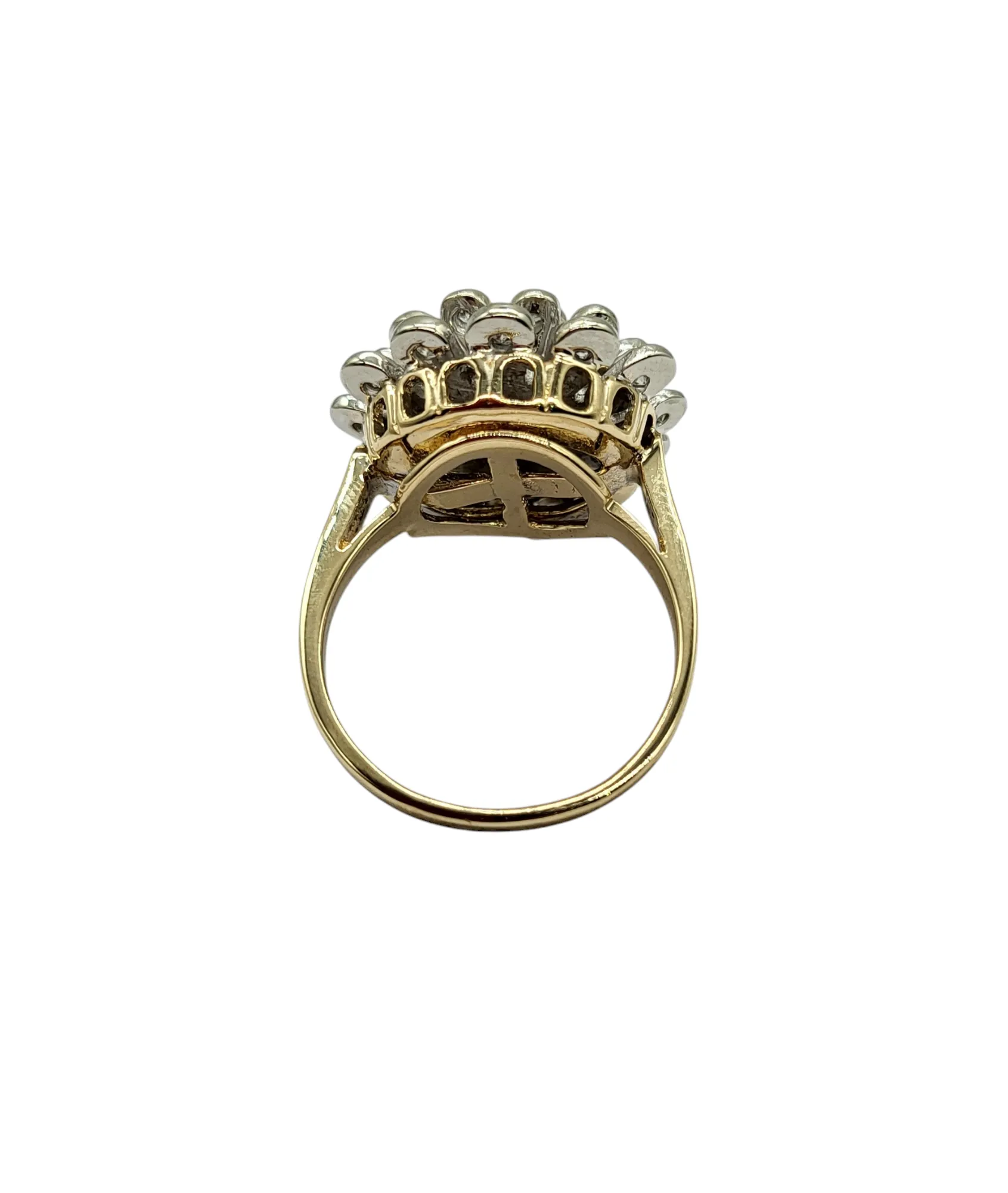 Ruby and Diamond Flower Burst Ring