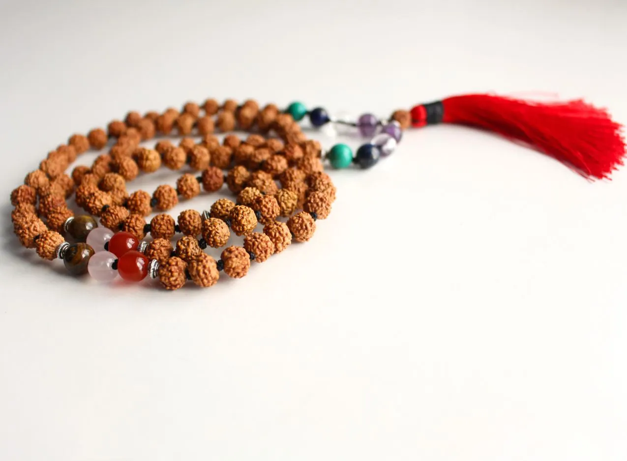 Rudraksha Seven Chakra Healing Mala