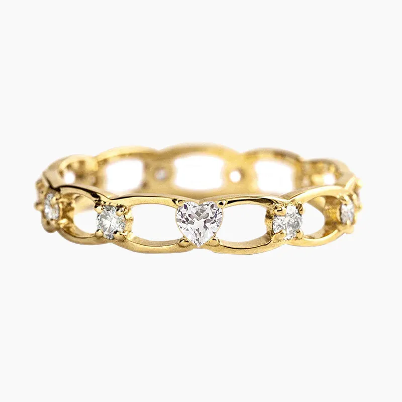 S925 Heart Sterling Silver Ring