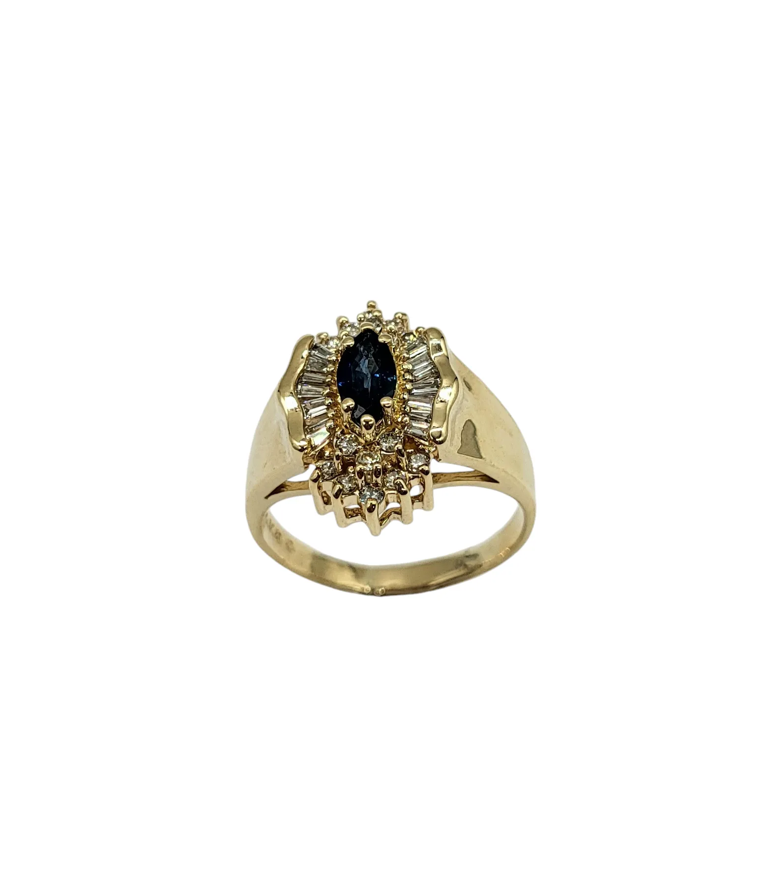 Sapphire with Cluster Diamond Halo