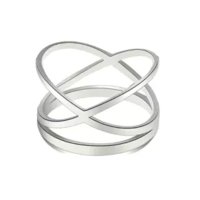 Silver Criss Cross Cut Out Ring
