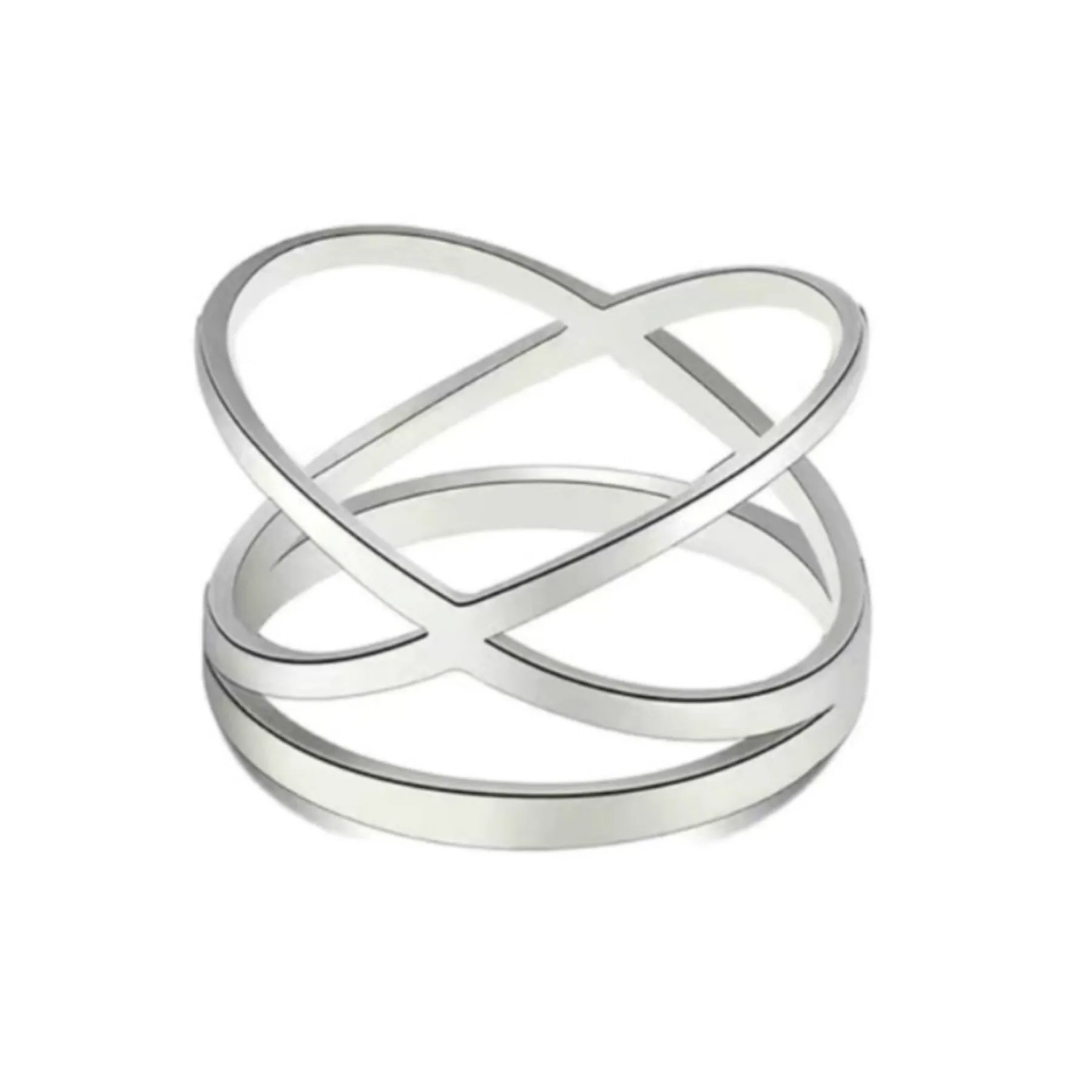 Silver Criss Cross Cut Out Ring