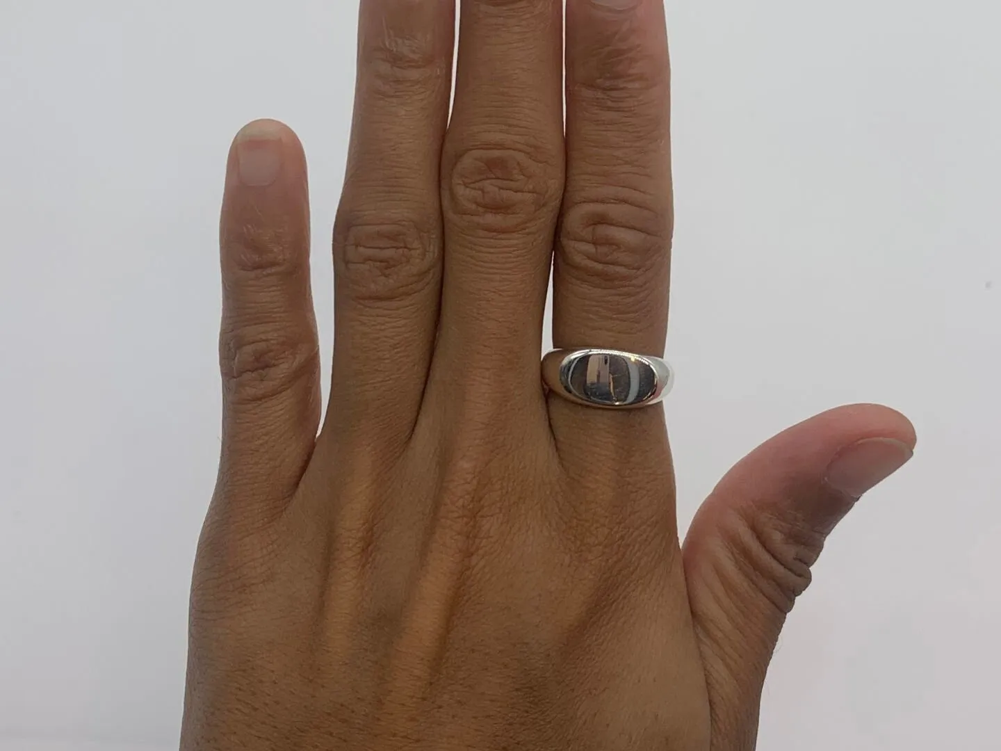 Silver Dome Ring - Flat Dome Ring - Statement Wide Ring