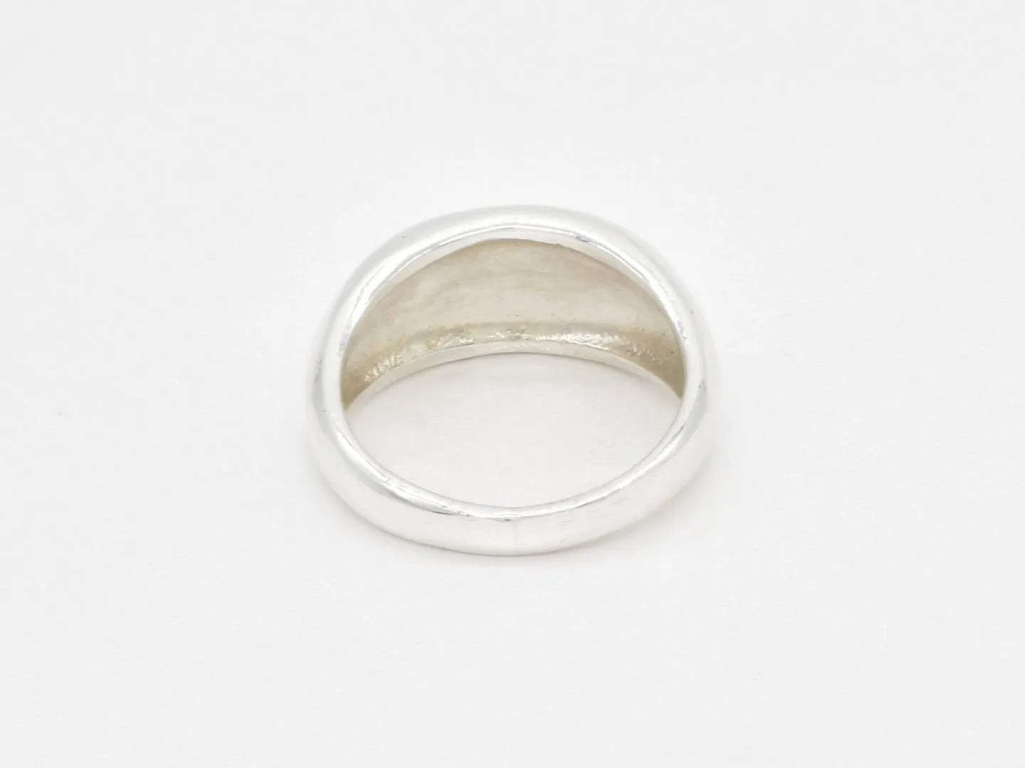 Silver Dome Ring - Flat Dome Ring - Statement Wide Ring