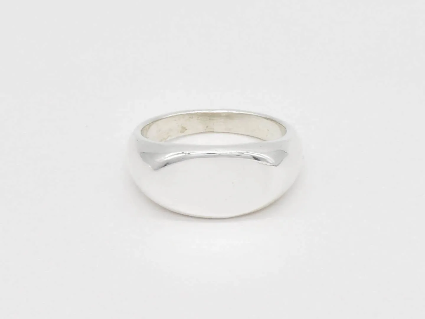 Silver Dome Ring - Flat Dome Ring - Statement Wide Ring