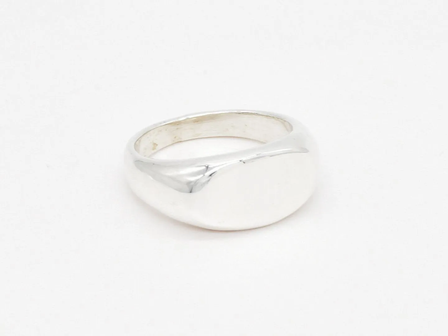Silver Dome Ring - Flat Dome Ring - Statement Wide Ring