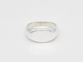 Silver Dome Ring - Flat Dome Ring - Statement Wide Ring