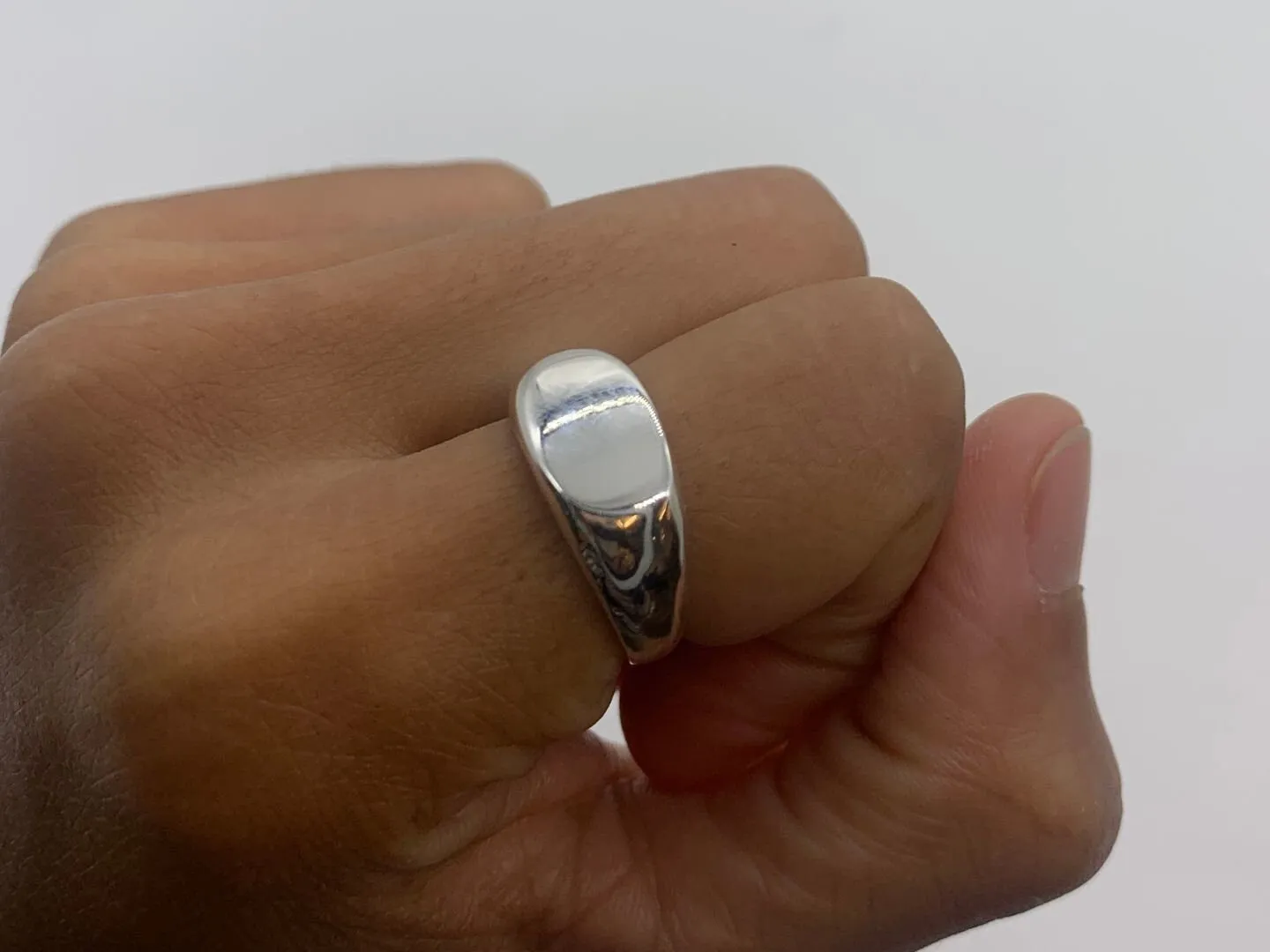 Silver Dome Ring - Flat Dome Ring - Statement Wide Ring
