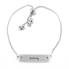Silver Kentucky Adjustable Bar Bracelet