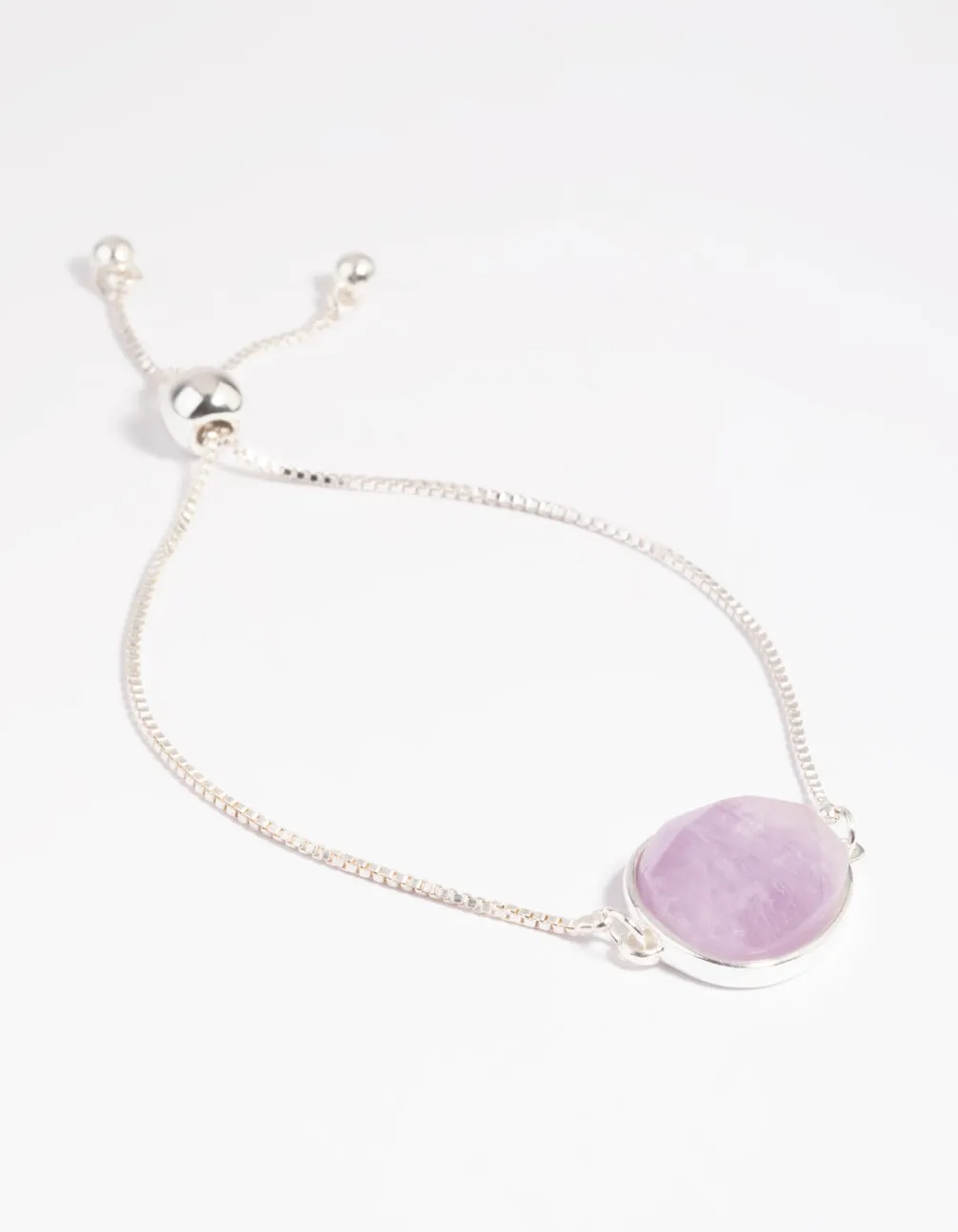 Silver Plated Amethyst Toggle Bracelet