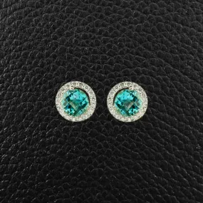 Sky Blue Topaz & Diamond Earrings
