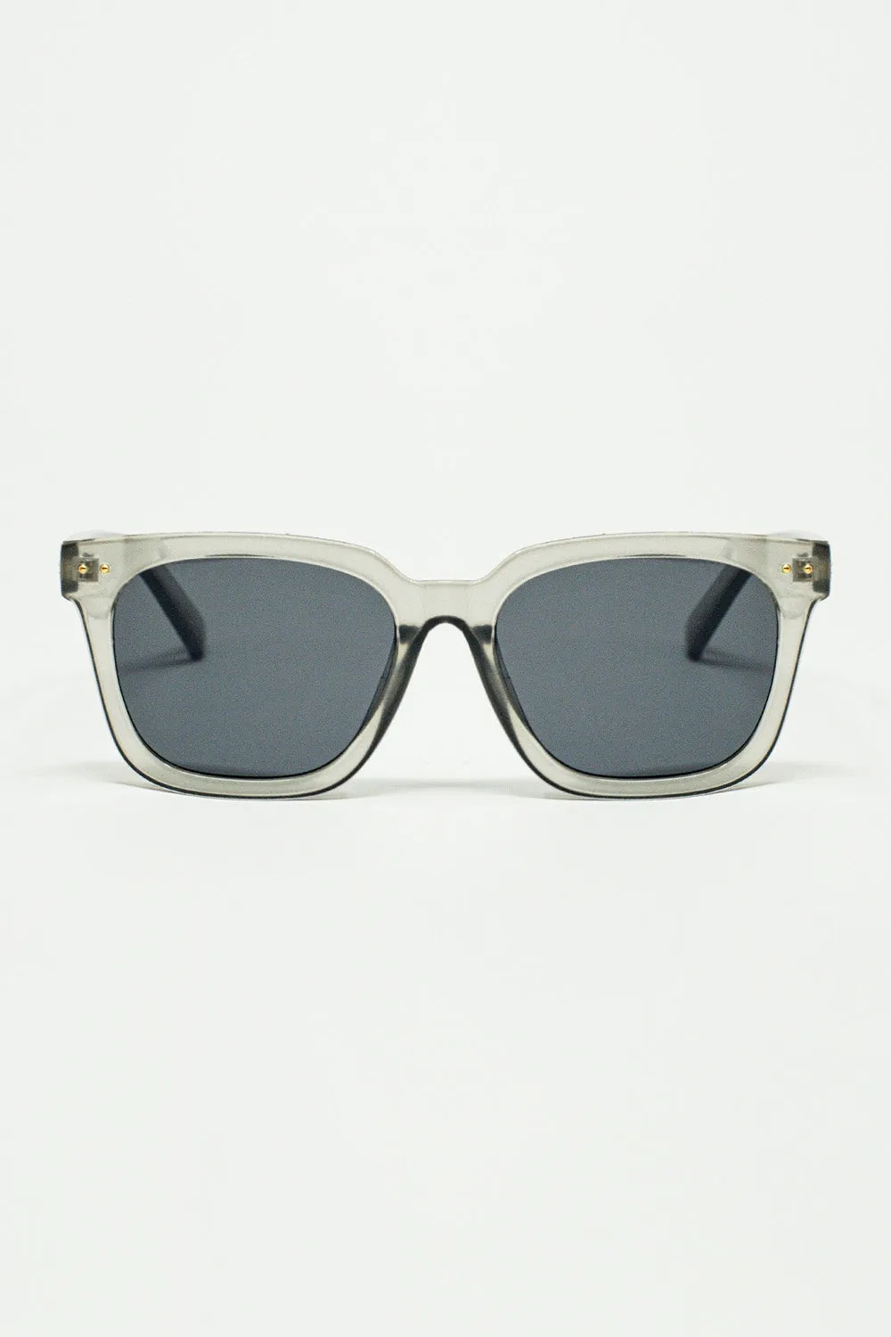 square bevel frame sunglasses in grey
