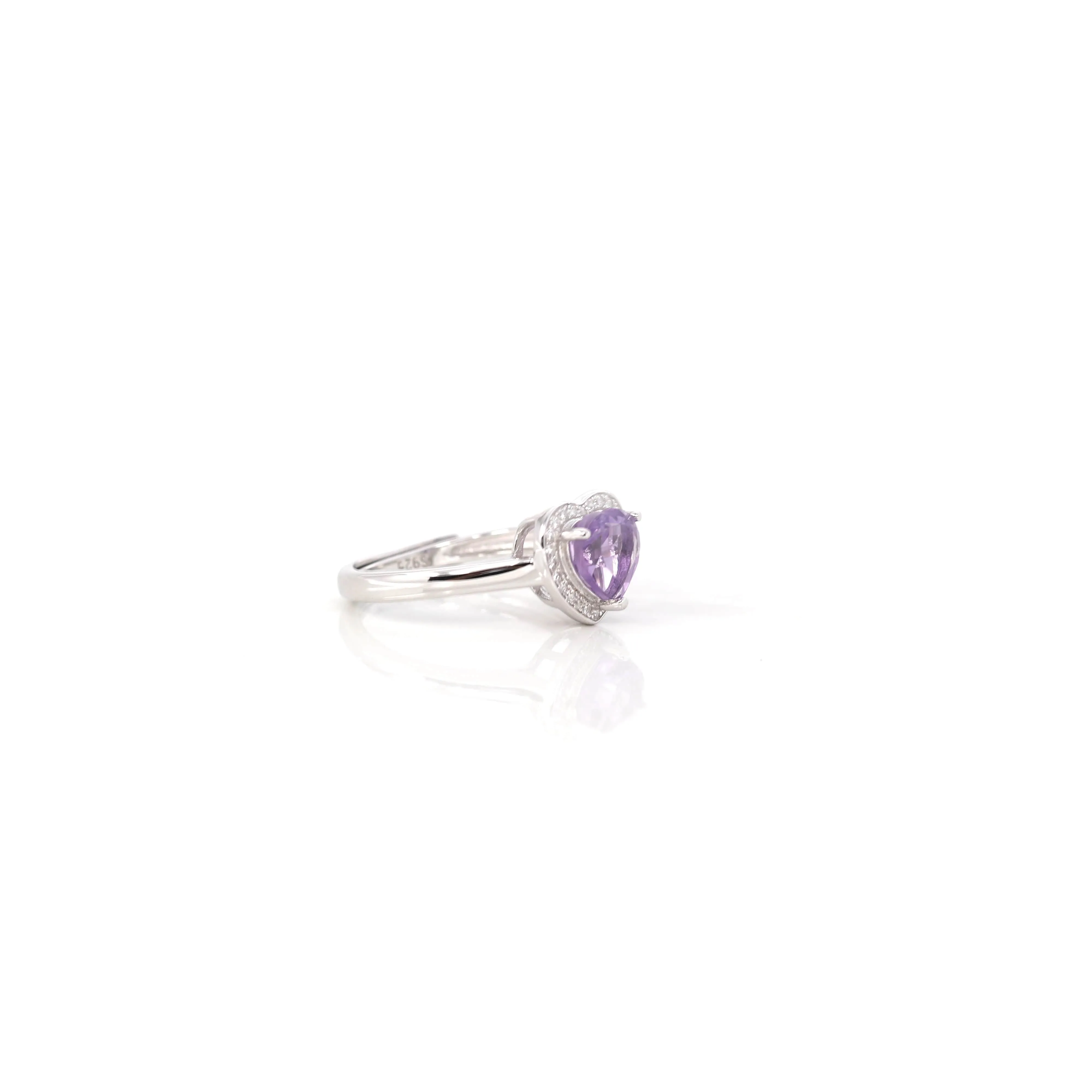 Sterling Silver Amethyst, Citrine, & Garnet Heart Ring