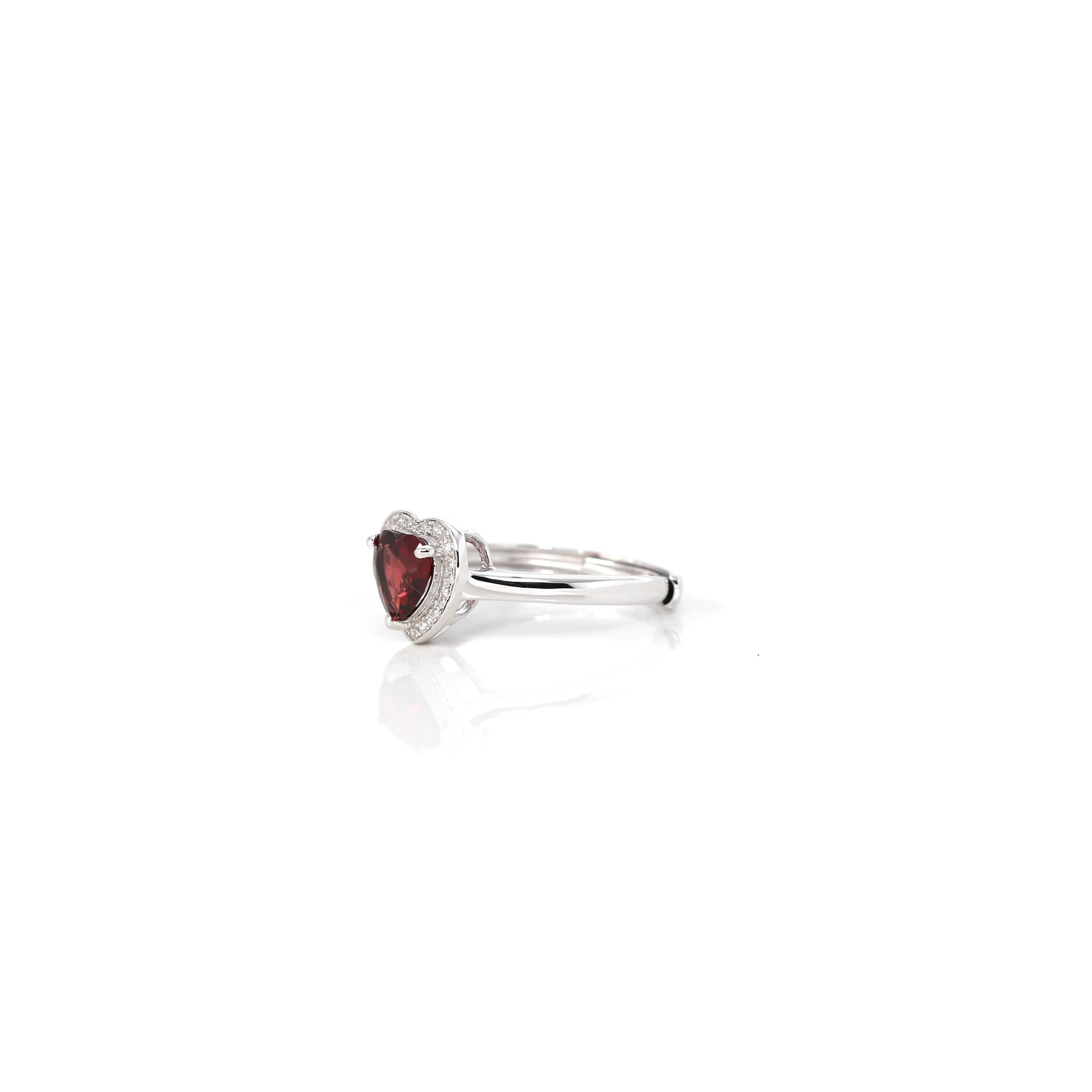 Sterling Silver Amethyst, Citrine, & Garnet Heart Ring