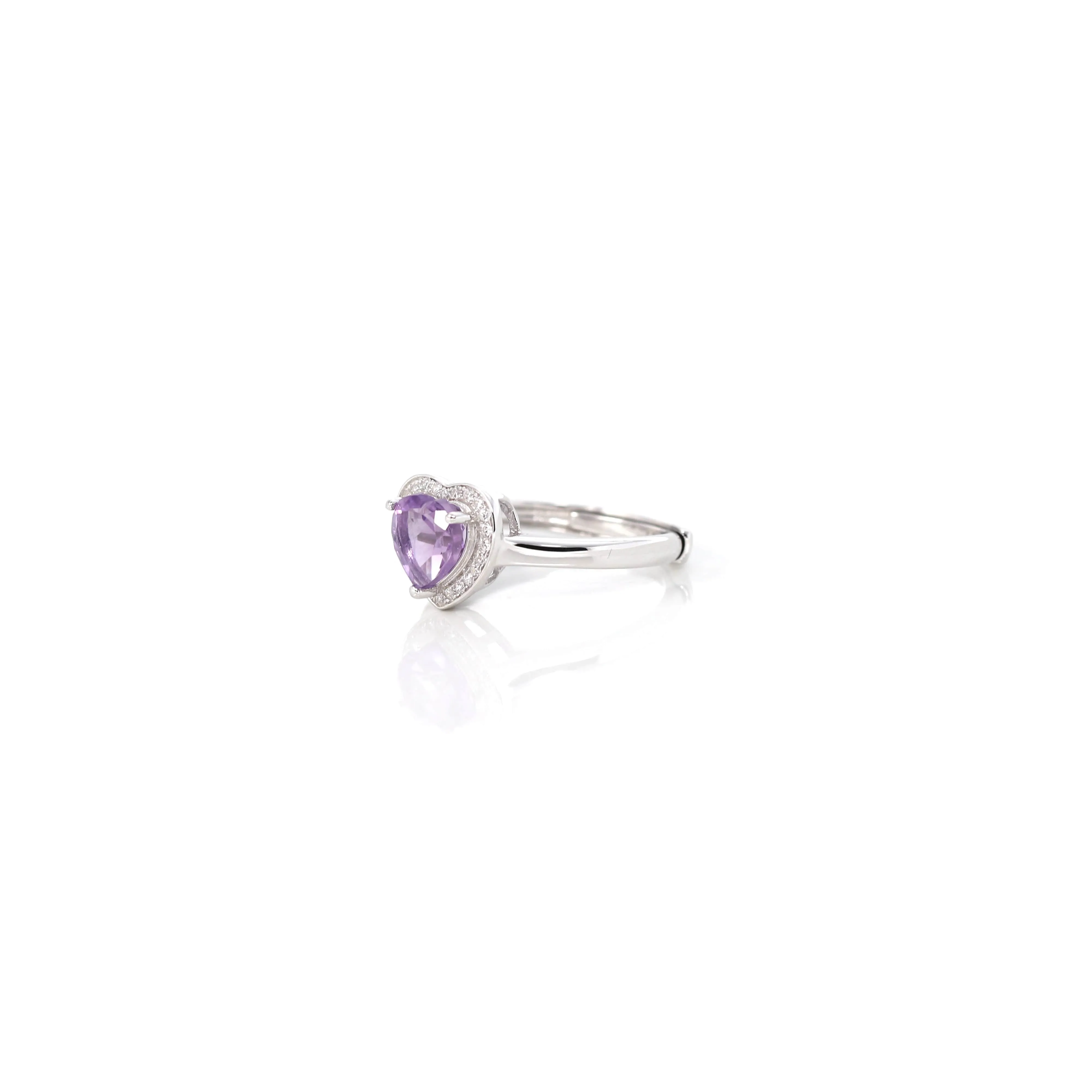 Sterling Silver Amethyst, Citrine, & Garnet Heart Ring