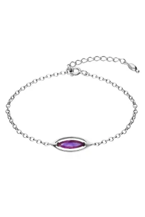 Sterling Silver Amethyst Marquise Bracelet