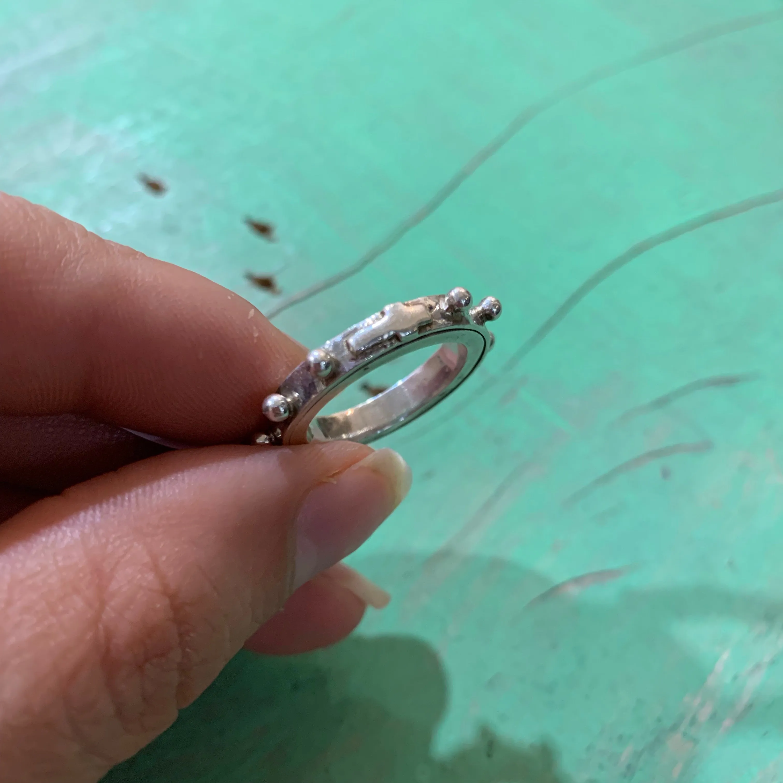 Sterling Silver Rosary Ring