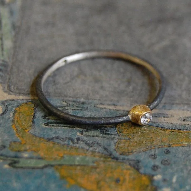 'union' ring | 925 silver oxidized & 24k gold-plated