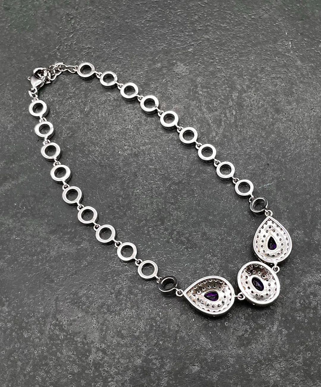 【USA輸入】ヴィンテージ アメジスト パープル ビジュー ブレスレット/Vintage Amethyst Purple Bijou Bracelet