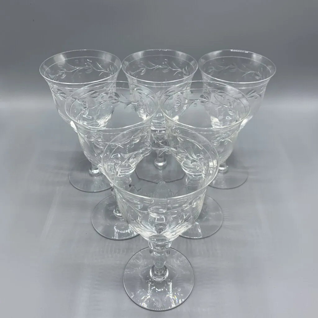 Vintage Hawkes “Sylvia” Cut Crystal Wine/Water Glasses /hg