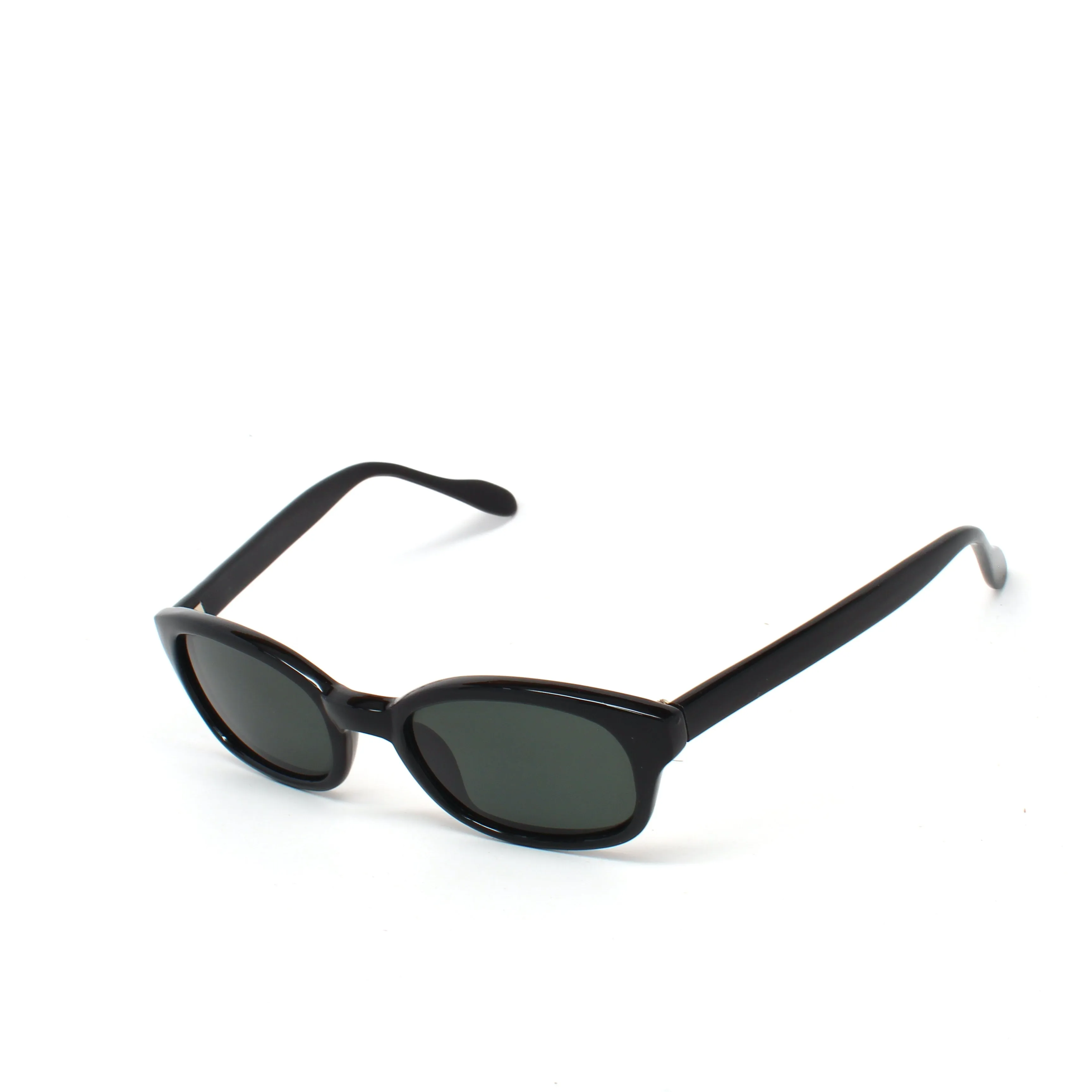 Vintage Small Sized 90s Mod Original Rectangle Sunglasses - Black