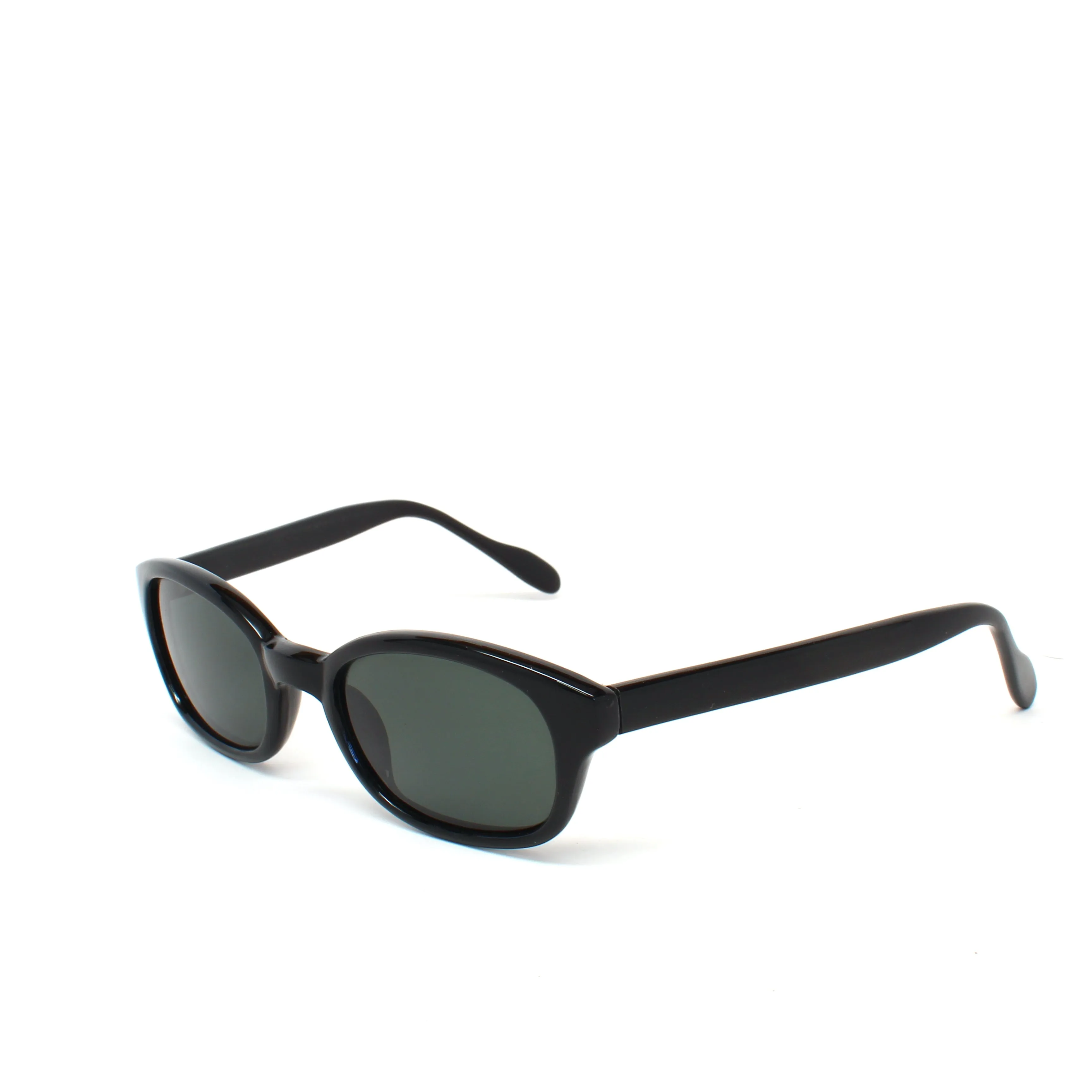 Vintage Small Sized 90s Mod Original Rectangle Sunglasses - Black