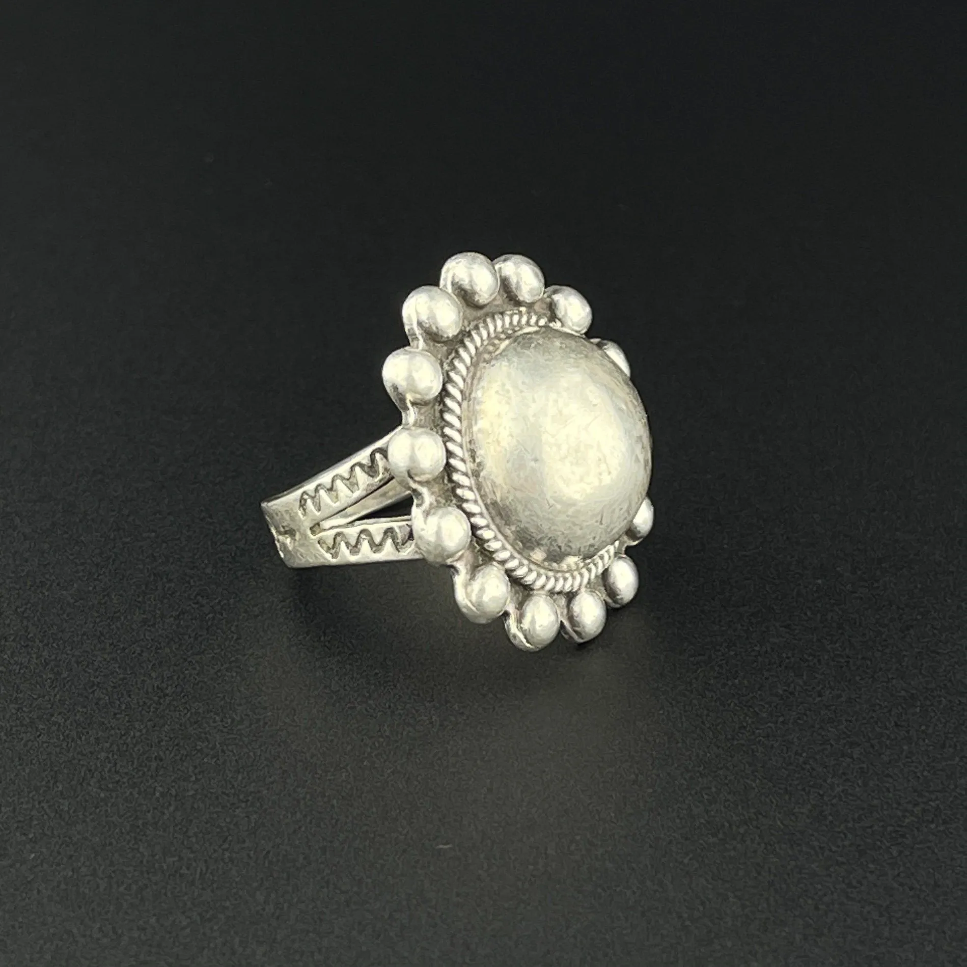 Vintage Southwestern Boho Chic Silver Braided Dome Ring, Sz 5