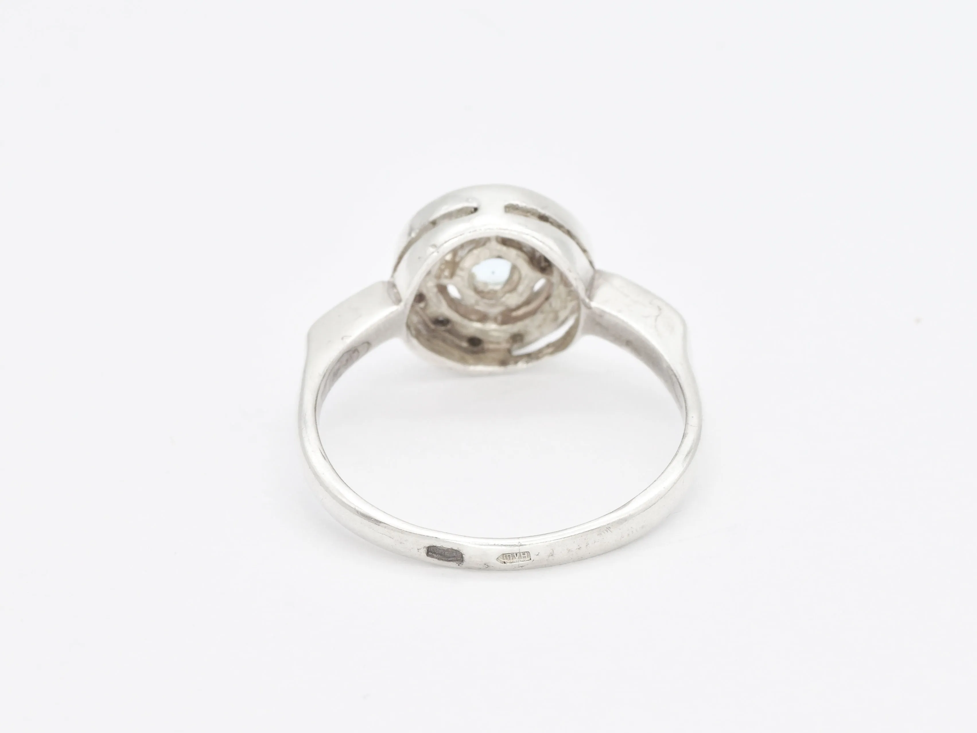 Vintage Topaz Ring - Blue Cluster Ring - Natural Blue Topaz Ring