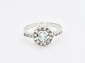Vintage Topaz Ring - Blue Cluster Ring - Natural Blue Topaz Ring