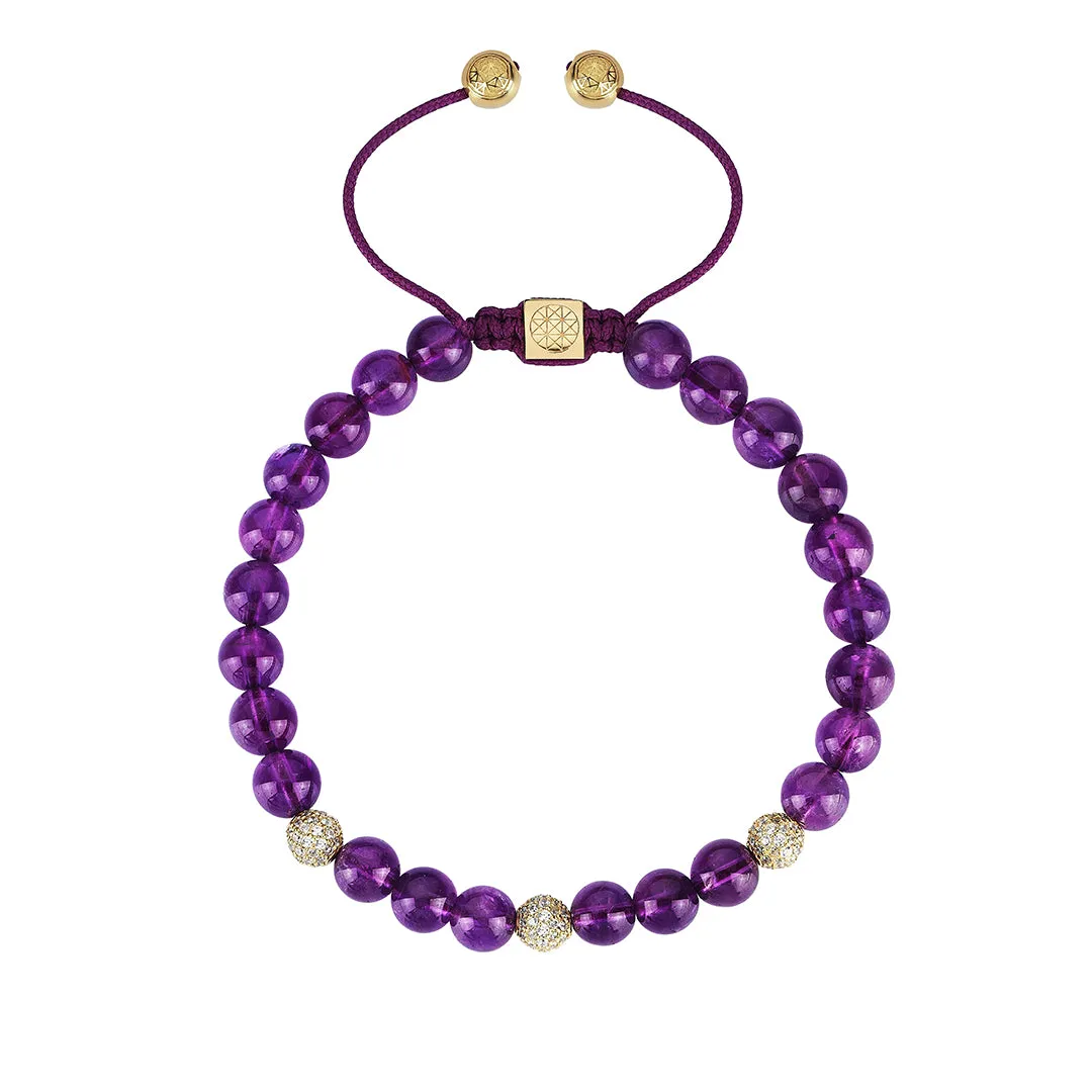 Women’s Amethyst Macrame Beaded Bracelet