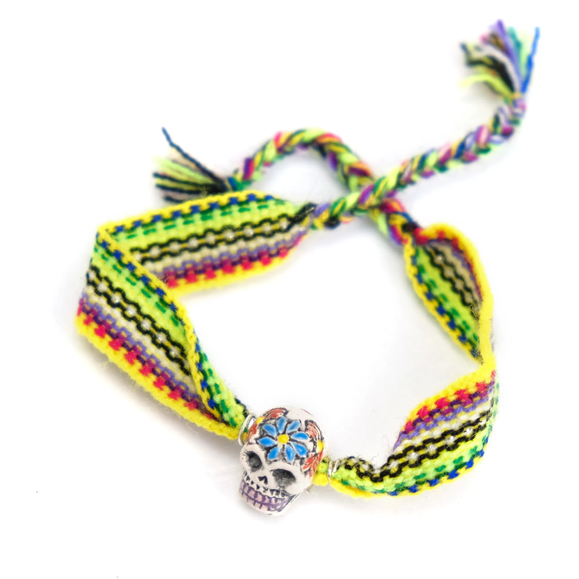 Woven Skull Beaded Bracelet